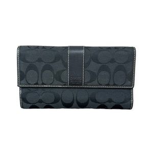Coach Authentic Women’s Trifold Zipper Wallet Leather Ware Black